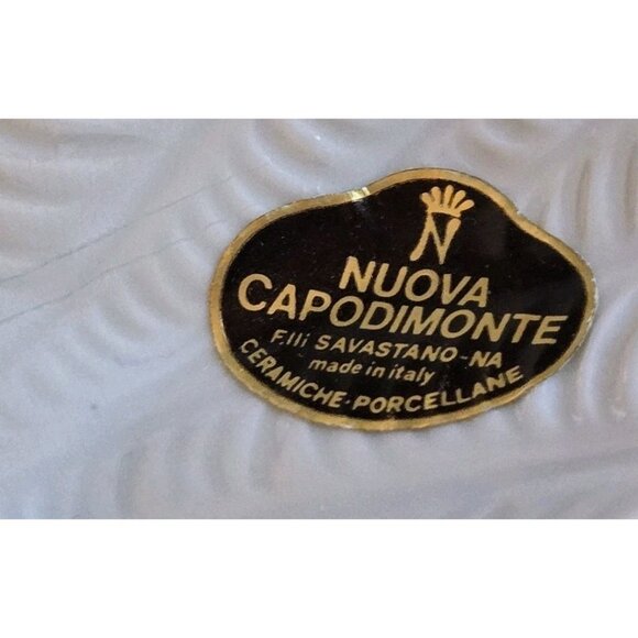 Vintage Nuovo Capodimonte Filli savastano Porcelain Bird Dish, Blue White - Picture 12 of 12